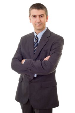 genç iş adamı portre üzerinde beyaz izole