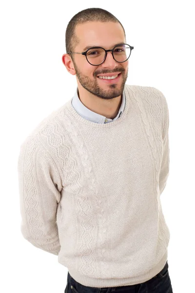 Hombre casual feliz aislado sobre fondo blanco —  Fotos de Stock