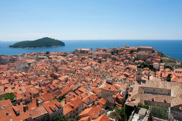 Techos del casco antiguo, Dubrovnik, Croacia — Foto de Stock