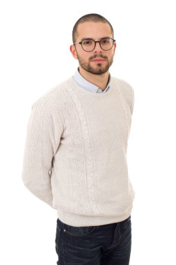 düşünme, izole genç casual adam 