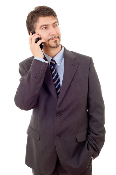 Young business man on the phone, isolated — Stock Photo, Image