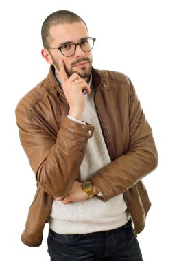 düşünme, izole casual adam