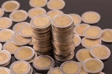 Avro paralarının büyük bir kısmının üst görünüm resmini kapat.