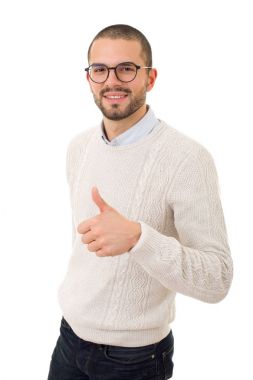 Yaşasın, izole giden genç casual adam