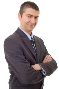 genç iş adamı portre üzerinde beyaz izole 