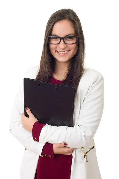 Jonge zakelijke vrouw portret geïsoleerd — Stockfoto