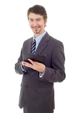 genç işadamı, izole bir tablet PC