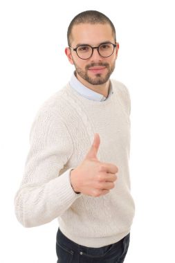 Yaşasın, izole giden genç casual adam