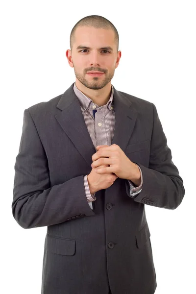 Joven hombre de negocios retrato aislado en blanco — Foto de Stock