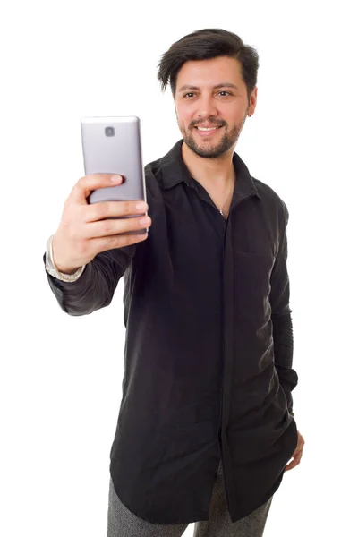 Człowiek przy selfie Zdjęcie — Zdjęcie stockowe