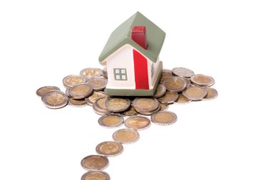 küçük ev ve madeni paralar