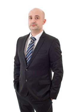 düşünme, üzerinde beyaz izole iş adamı