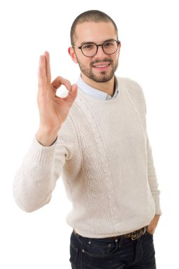 kazanan, izole mutlu genç adam