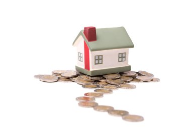 küçük ev ve madeni paralar