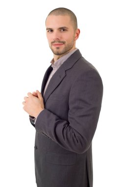 genç iş adamı portre üzerinde beyaz izole