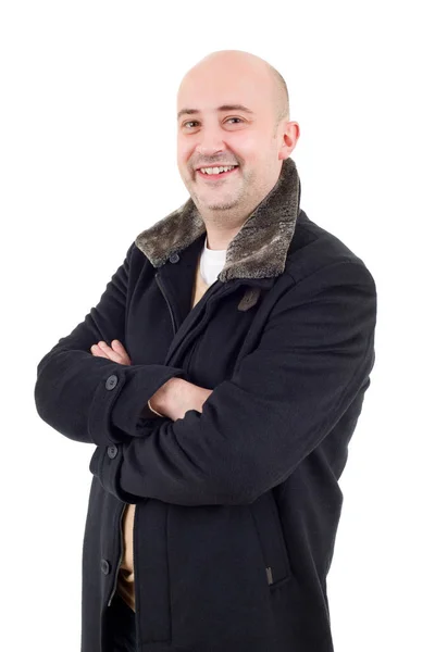 Retrato de hombre casual feliz joven, aislado en blanco —  Fotos de Stock