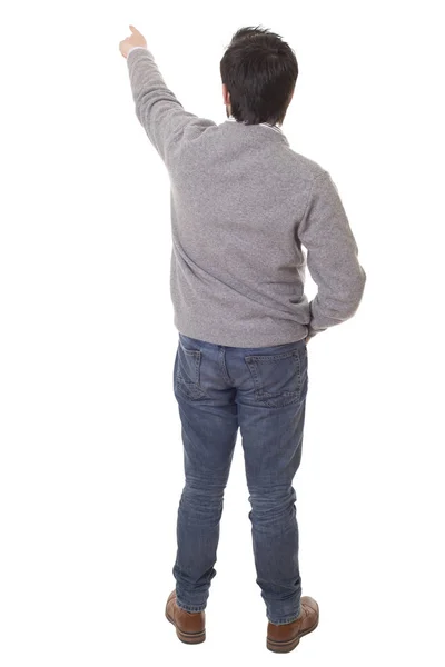 Young casual man full body in a white background — Stock Photo, Image