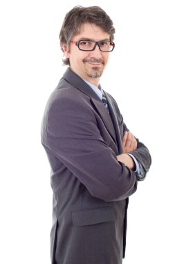 genç iş adamı portre üzerinde beyaz izole