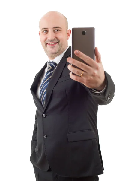 スーツとネクタイを取って selfie のビジネスマン — ストック写真