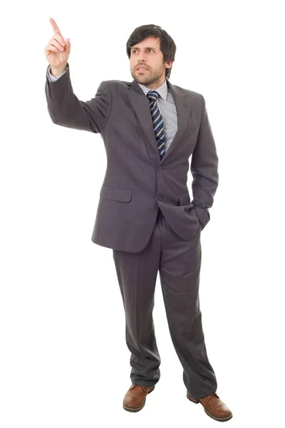 Businessman full body pointing isolated on white — Stock Photo, Image