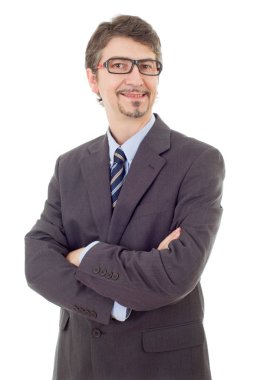 genç iş adamı portre üzerinde beyaz izole