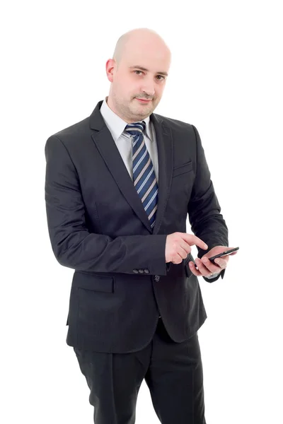 Young businessman working on the phone, isolated — Stock Photo, Image