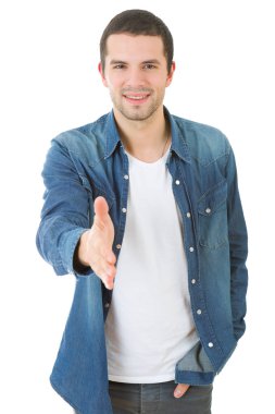 casual adam elini izole sunan