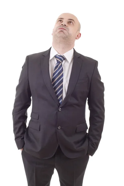 Worried businessman isolated on white background — Stock Photo, Image