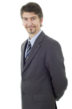 genç iş adamı portre üzerinde beyaz izole