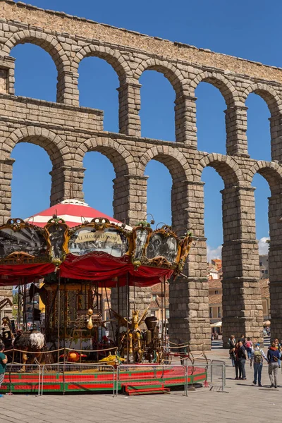 Romeins Aquaduct van Segovia — Stockfoto