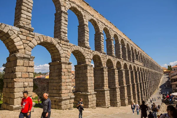 Romeins Aquaduct van Segovia — Stockfoto