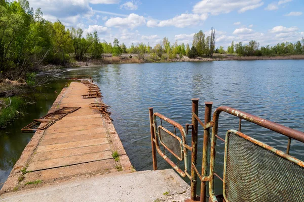 Chernobyl bölgesindeki göl — Stok fotoğraf