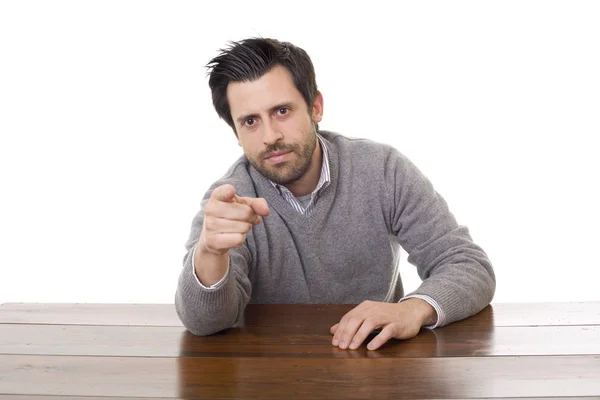 Casual man pointing — Stock Photo, Image