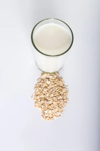 Oat milk in glass — Stock Photo, Image