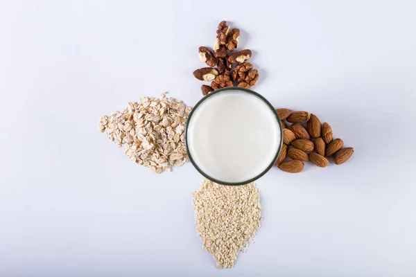 Diferent kinds of vegan milk Royalty Free Stock Images