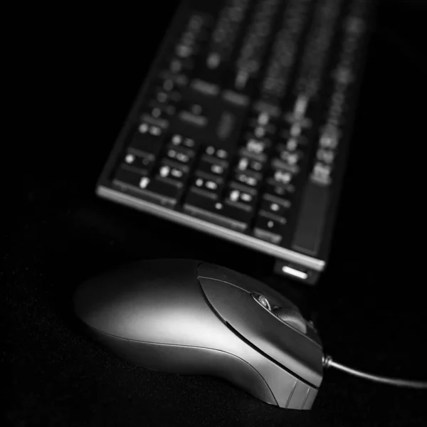 Mouse Keyboard Black Background Gaming Tools Gaming Keyboard Mouse Shot — Stock Photo, Image