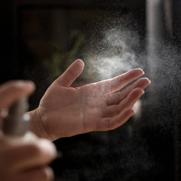 Antiseptic Agents Hands Fight Viral Diseases Prevention Spray Antiseptic Hands — Stock Photo, Image