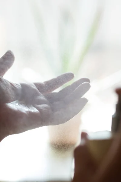 Antiseptische Spray Voor Handen Antiseptische Behandeling Van Contactoppervlakken Thuis Het — Stockfoto