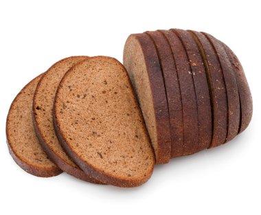 dilimlenmiş çavdar ekmeği somun izole