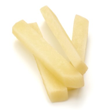 Çiğ patates şeritler dilimlenmiş