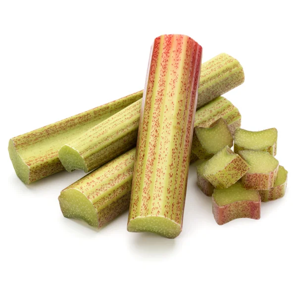 Rhubarb stems isolated on white — Stock Photo, Image