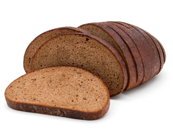 Нарезанный ржаной хлеб, изолированный — стоковое фото