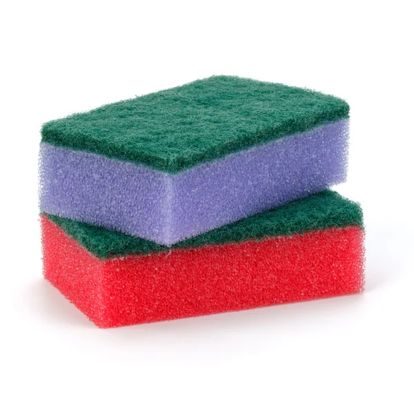 Stacked sponges isolated — Stock Photo, Image