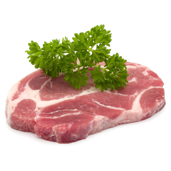 Raw pork neck chop meat