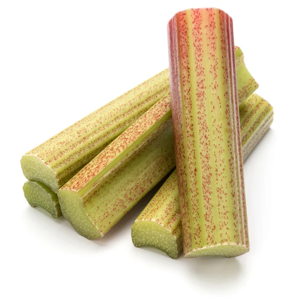 Rhubarb stems isolated on white — Stock Photo, Image