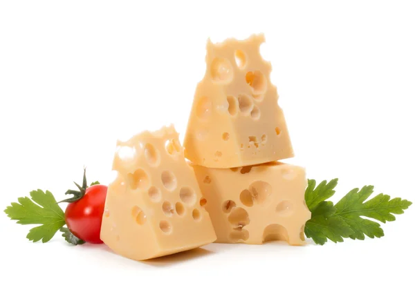 Blocos de queijo isolados — Fotografia de Stock