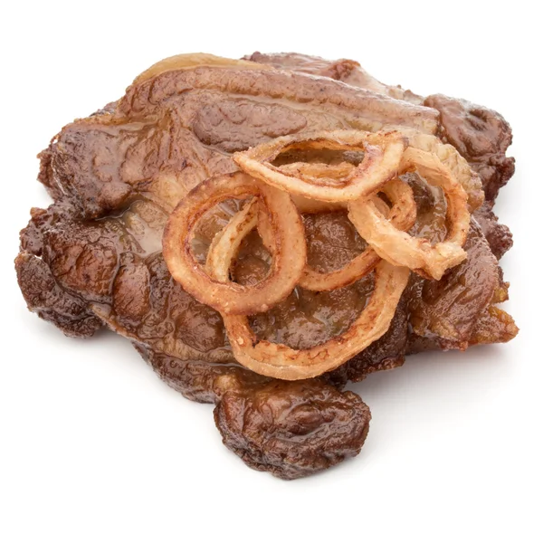 Carne di maiale fritta cotta isolata — Foto Stock