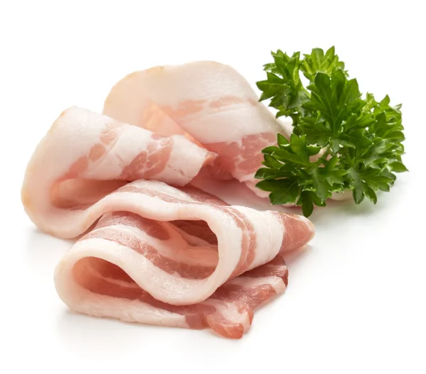 Sliced pork bacon isolated — Stock Photo, Image