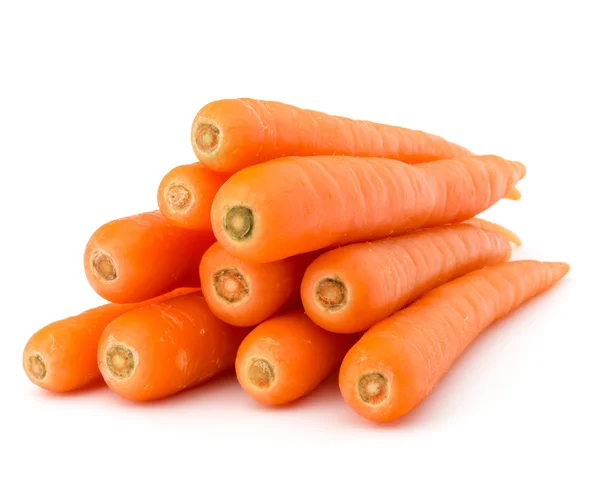 Süße rohe Karotten isoliert — Stockfoto