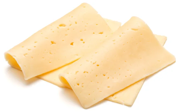 Fette di formaggio isolate — Foto Stock